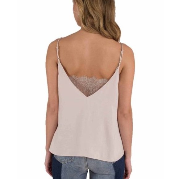 Free People Womens Lace Inset Cami Tank Top, Beige, X-Small - Picture 3 of 9